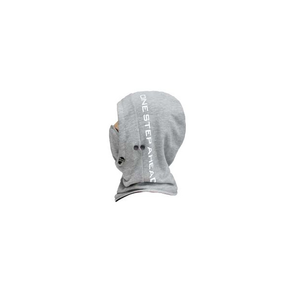 Баф-капюшон-балаклава со съёмной маской (хлопок на флисе) серый