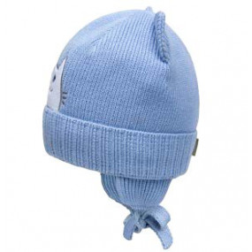 Шапка зима 21431 блакитний (преміум) в`язка на бавовні 2