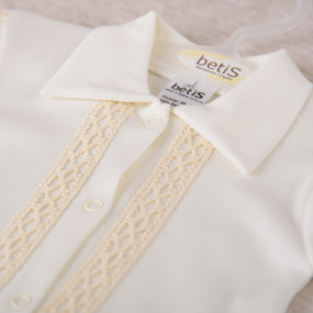 Чоловічок "Тимофій-4" молочний (інтерлок) шапочка, пінетки 2