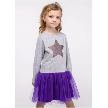 Сукня STAR сірий-фіолет (двонитка/єврофатин)