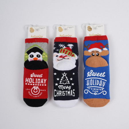 Шкарпетки "Christmas Holiday" махра/стопери - 1 пара