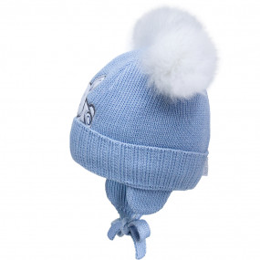 Перша шапка 21435 блакитний (преміум) в`язка на бавовні 2