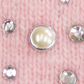 Шапка зима 21438 троянда (преміум) в`язка на флісі, хутро єнот 2