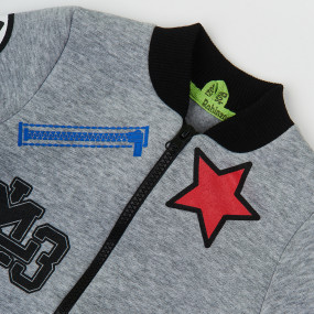 Бомбер КФ-574 НАШИВКИ (начос) сірий меланж 2