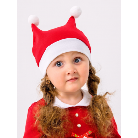 Шапочка 118552 червоний "Різдво" (інтерлок-софт) 2