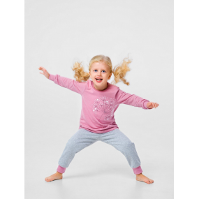 Піжама "Кульбаба" (футер начос) пудра/сірий 2