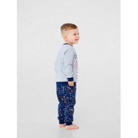 Піжама "Ракета" (футер начос) сірий/синій 2