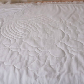 Крижма - ковдра з синтепоном "Теплий янгол" 90х90 см, біла 2