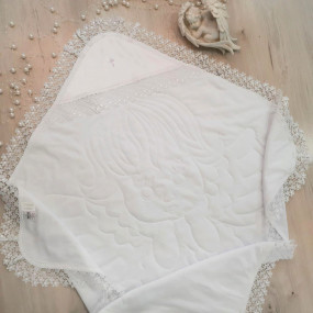 Крыжма-одеяло с синтепоном "Теплий янгол" 90х90 см, молочная