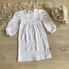 Сорочка "Натхнення" біла (інтерлок) хрестильна для дівчаток 2