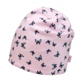 Демі шапка 2165 (подвійний трикотаж), метелики 2
