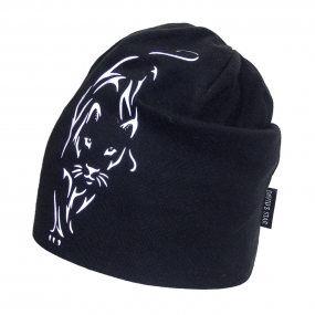 Демі шапка 2120 чорна (світловідбиваючий принт) подвійний 2