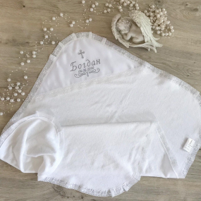 Крижма іменна "Скарб" (махра) - ім`я, дата під замовлення 2