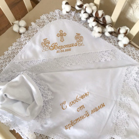 Крижма іменна "Сонечко-6" (махра) - ім`я, дата під замовлення 2