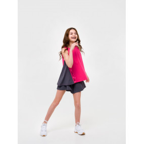 Шорти-спідниця 112357 графіт "Рожевий цитрус" 2