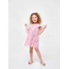 Платье 120320 бело-розовое "Розовый цитрус"