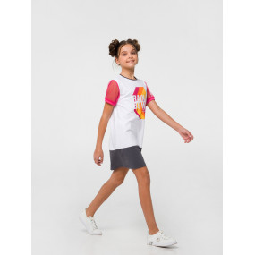 Сукня 120322 біла "Рожевий цитрус" 2