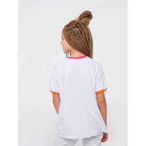 Футболка 110643 біла "Рожевий цитрус" 2