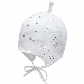 Демі шапка 20233 екрю (преміум) зав`язки, стрази 2