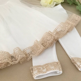 Костюм "Чарівна Світлинка" к.р. молочний/кава (туніка, лосини) 2