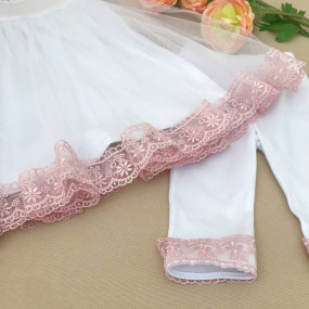 Костюм "Чарівна Світлинка" к.р. білий/пудра (туніка, лосини) 2