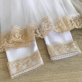 Костюм "Чарівна Світлинка" к.р. білий/кава (туніка, лосини) 2