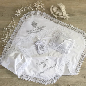 Подушечка для хрестика "Ажурні квіти", білий 2