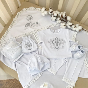 Костюм "Чарівний янгол" к.р. для хрещення хлопчика, білий 2