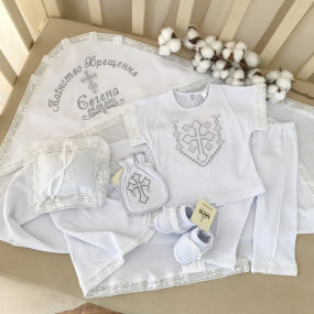 Костюм "Янгол" к.р. для хрещення хлопчика, білий (інтерлок) 2