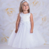Платье "Емілія" с вышивкой + повязка (атлас, фатин) белый