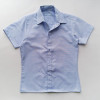 Рубашка голубая в точку с коротким рукавом (на кнопках), 100%