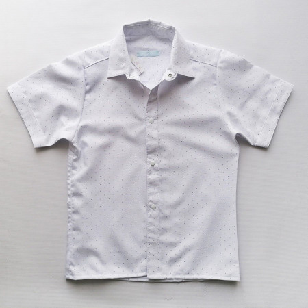 Сорочка біла в крапку з коротким рукавом (на кнопках), 100%