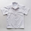 Рубашка белая в точку с коротким рукавом (на кнопках), 100%