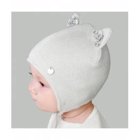 Комплект Флора сір. блиск (демі) - шапка с манишкою 2