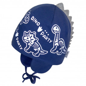 Демі шапка 21749 т.синій (світловідбиваючий принт) зав`язки 2