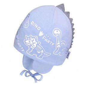 Демі шапка 21749 блакитний (світловідбиваючий принт) зав`язки 2