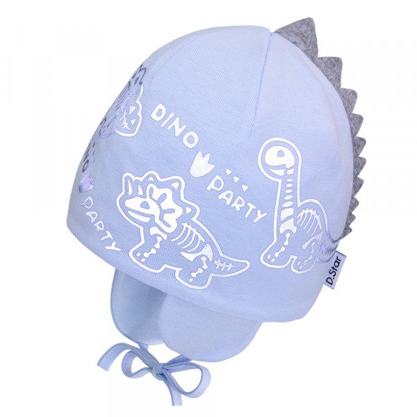 Демі шапка 21749 блакитний (світловідбиваючий принт) зав`язки