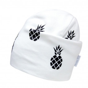 Демі шапка 21707 молоко (подвійний трикотаж), ананаси 2