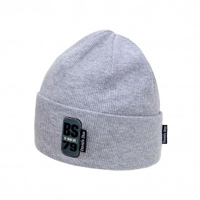 Демі шапка 21733 сірий (подвійна в рубчик) 2