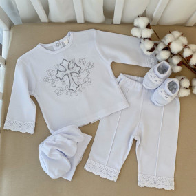 Костюм "Чарівний янгол" д.р. для хрещення хлопчика, білий 2