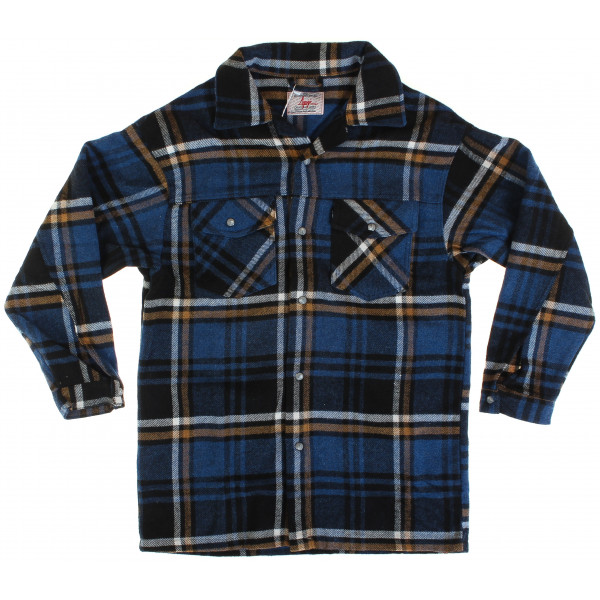 Рубашка тёплая 17132 т.синий (фланель) A-Yugi