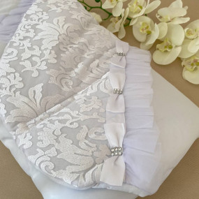 Конверт-ковдра Сяйво атлас-гіпюр (зимовий), білий 80 х 80 см 2