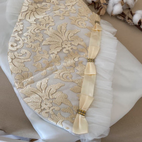 Конверт-ковдра Сяйво атлас-гіпюр (зимовий), молочний 80 х 80 см 2