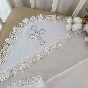 Крижма "Янгол" біла (інтерлок), 75 на 80 см 2