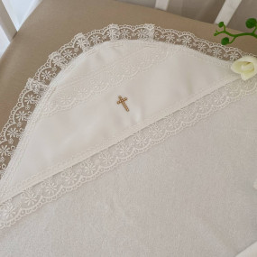 Крижма "Чарівна світлинка М" молочна махра, 75 на 100 см 2