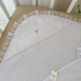 Крижма "Чарівна Світлинка М" біла махра, 75 на 80 см 2