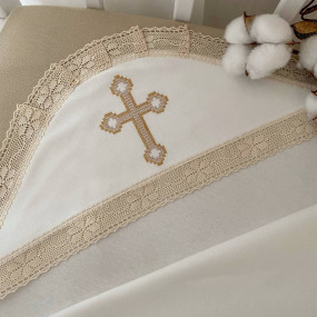 Крижма "Янгол" молочна (інтерлок) 75х80 см 2