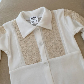 Чоловічок "Арін" молочний (інтерлок) шапочка, пінетки 2