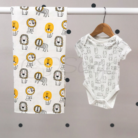 Пеленка Львы муслин, 100х75 см