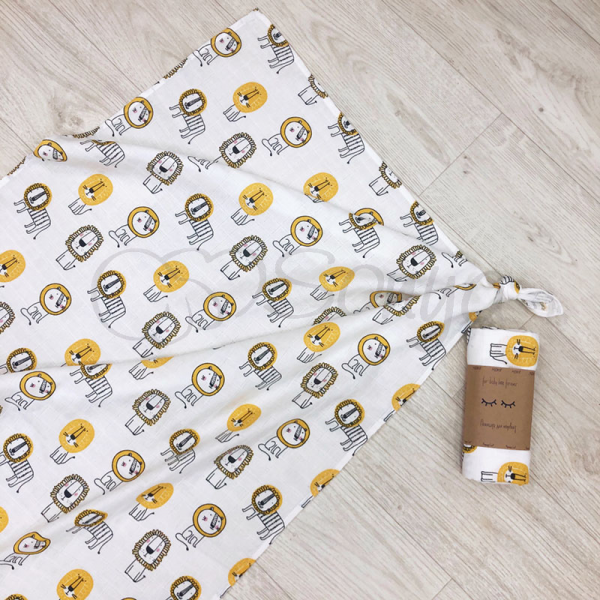 Пеленка Львы муслин, 100х75 см